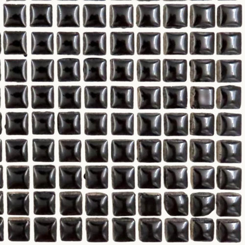 Black 1cm Square Ceramic Mosaic Tiles – High Gloss, Frost Resistant Craft Supplies