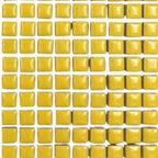 Yellow 1cm Square Ceramic Mosaic Tiles – High Gloss, Frost Resistant Craft Supplies