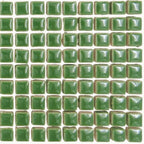 Forest Green 1cm Square Ceramic Mosaic Tiles – High Gloss, Frost Resistant Craft Supplies