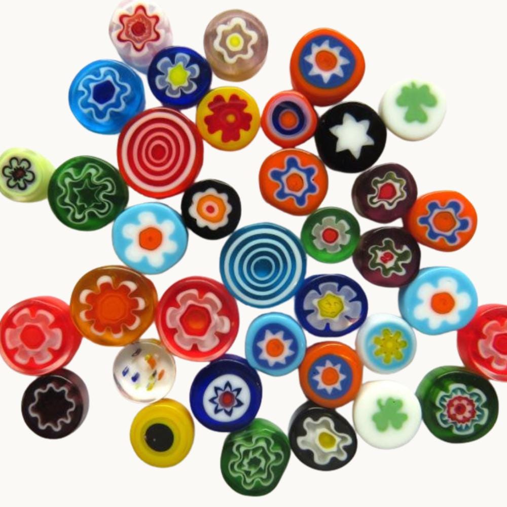 Millefiori Glass Mosaic Pieces – Murano Transparent Mix (4–10mm) Venetian Supplies 25g