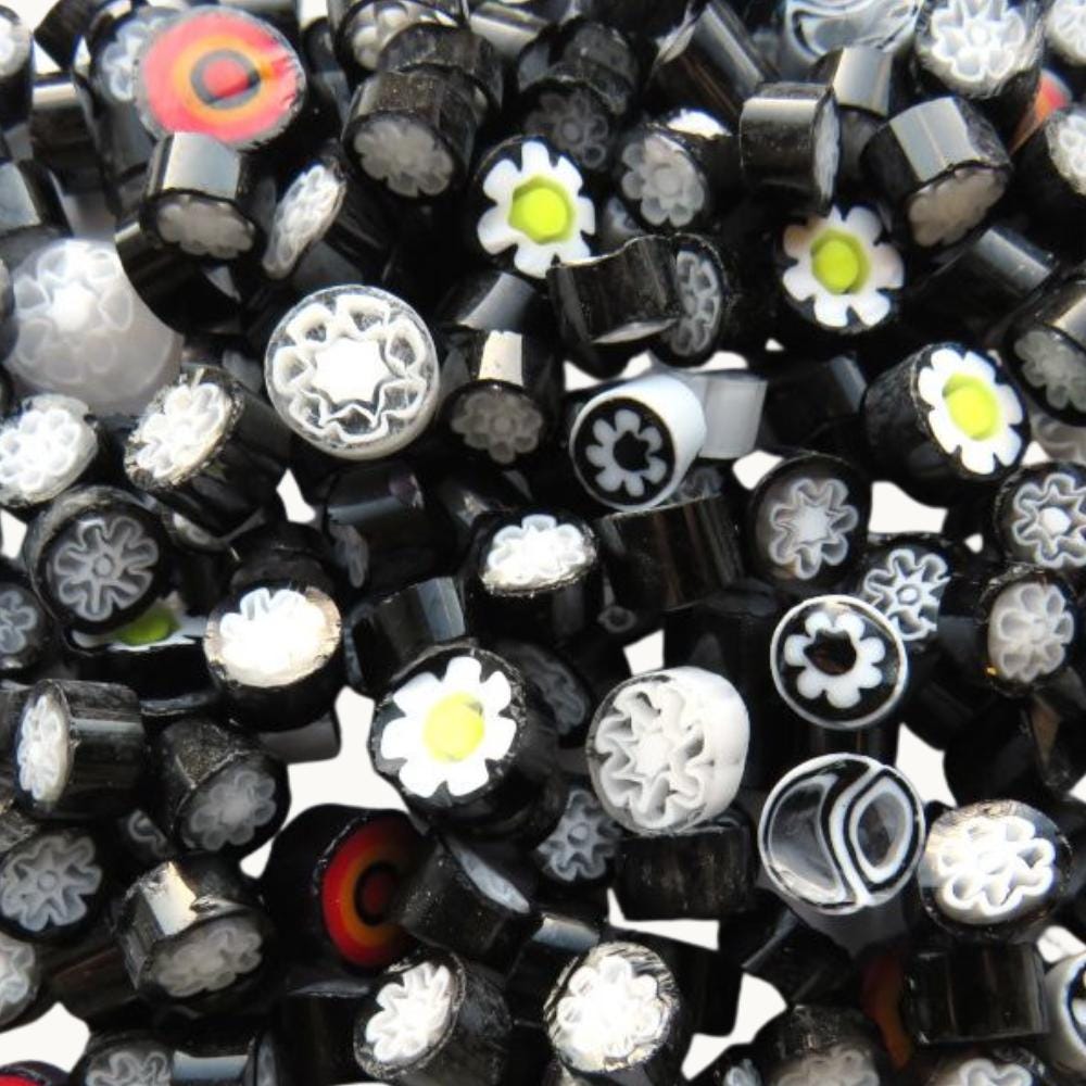 Millefiori Glass Mosaic Pieces – Murano Transparent Mix (4–10mm) Venetian Supplies 25g
