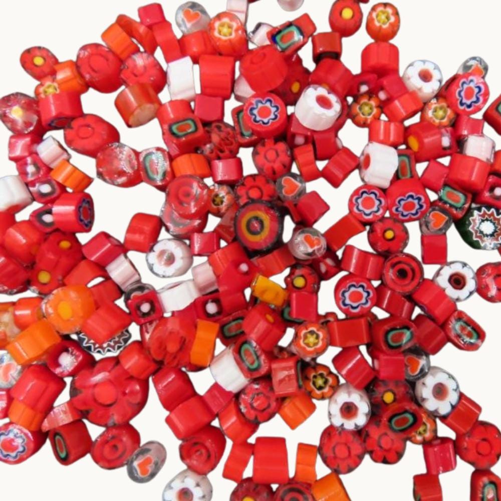 Millefiori Glass Mosaic Pieces – Murano Transparent Mix (4–10mm) Venetian Supplies 25g