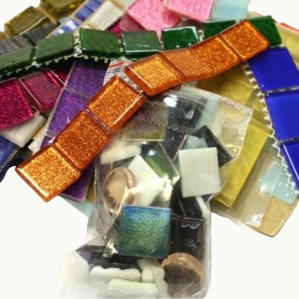 Mixed Surprise Mosaic Tile Bag | Glass, Ceramic, Mirror Craft Supplies (200g)