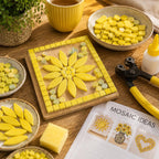 Yellow Mosaic Tile Starter Set – Ceramic, Glass, Vitreous Mix for Beginners