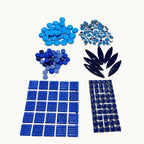 Blue Purple Mosaic Tile Starter Set – Ceramic, Glass, Vitreous Mix for Beginners