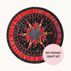 Red Star Bamboo Dish Mosaic Kit – Modern Mandala Design Craft Project