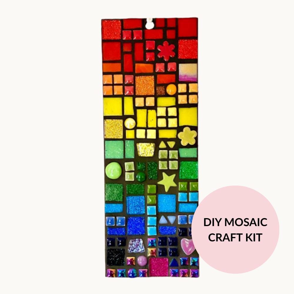 Rainbow Mosaic Wall Plaque Kit – Beginner Craft Project, Includes Tiles & Instructions