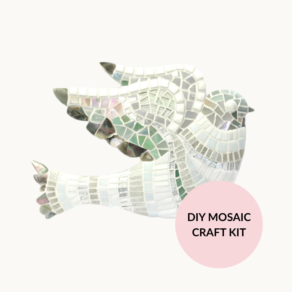 Lonneke’s Dove Mosaic Kit – Elegant Indoor Outdoor Craft Decoration
