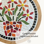 Floral Mosaic Trivet Kit | Beginner DIY Craft Project, No Cutting Required