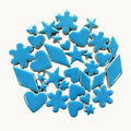 Thalo Blue Ceramic Charm Mix – Hearts, Flowers, Stars & Diamonds for Mosaics 50g Ceramic embellishment for mosaic art