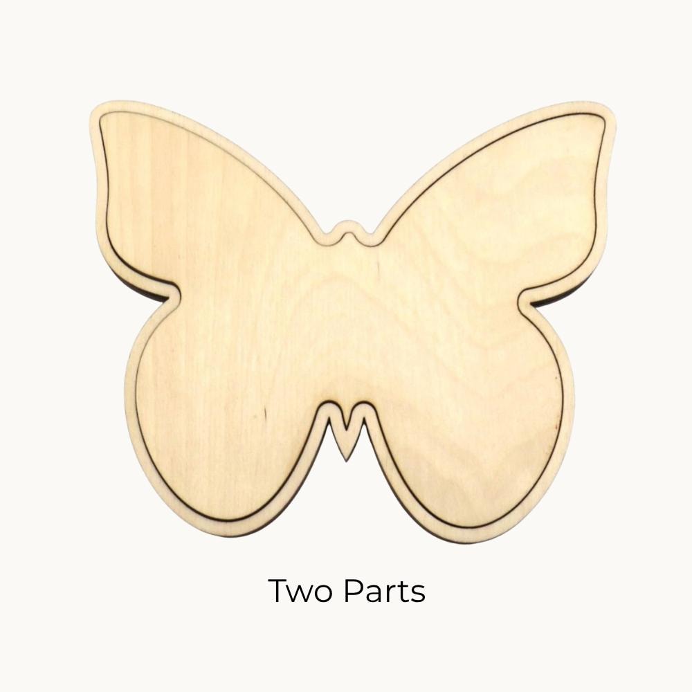 Wooden Mosaic Butterfly Two-Part Mosaic Base - Perfect for Adult and Child Creative Projects