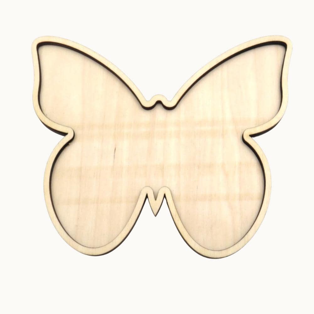 Wooden Mosaic Butterfly Two-Part Mosaic Base - Perfect for Adult and Child Creative Projects
