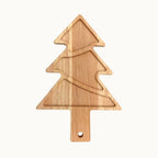 Acacia Wood Christmas Tree Mosaic Base – 40cm Inlay Board for Festive Tray Crafts