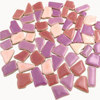 Floral Pinks Jigsaw Mosaic Tiles – Ceramic Mix, No-Cut Pieces