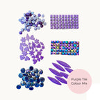 Purple Mosaic Tile Starter Set – Ceramic, Glass, Vitreous Mix for Beginners