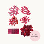 Red Mosaic Tile Starter Set – Ceramic, Glass, Vitreous Mix for Beginners
