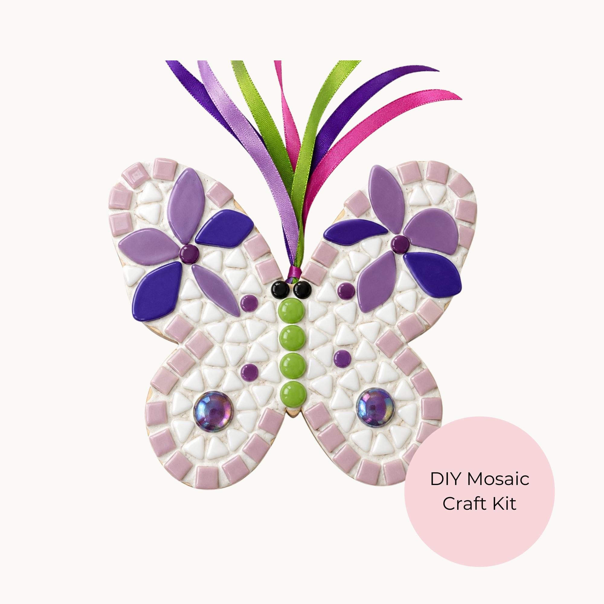 Beginner Butterfly Mosaic Kit –  Mini Mosaic Project no cutting required