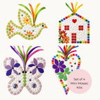 Beginner Mosaic Starter Kit – 4 Mini Mosaic Projects with Tools and Instructions Included