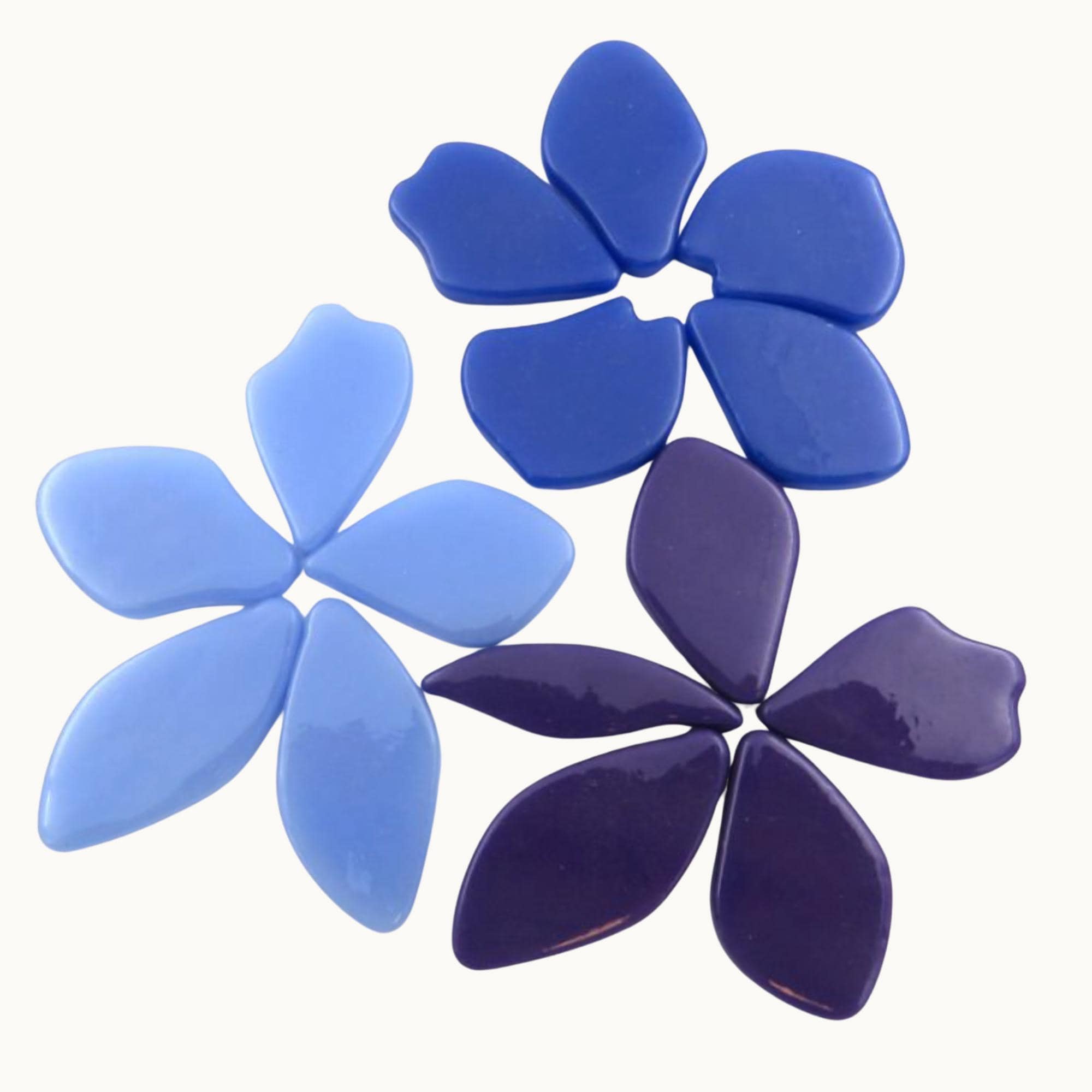Recycled Glass Mosaic Petals – Free Form Purple Mix, 15 Piece Craft Supplies