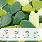 Recycled Glass Mosaic Petals – Free Form Green Mix (15 Piece)