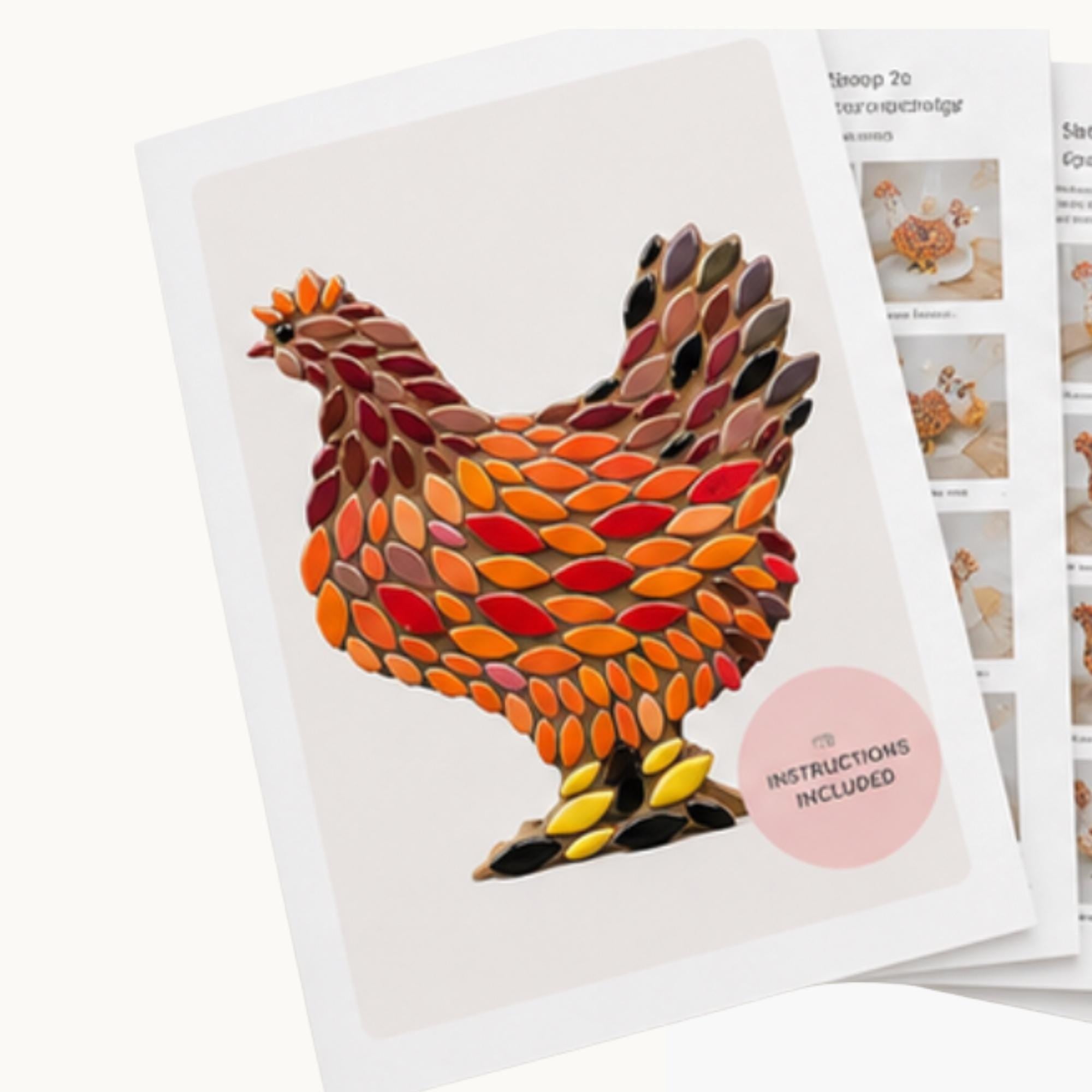 Mosaic Hen Kit – Freestanding Kitchen Ornament, Beginner Craft