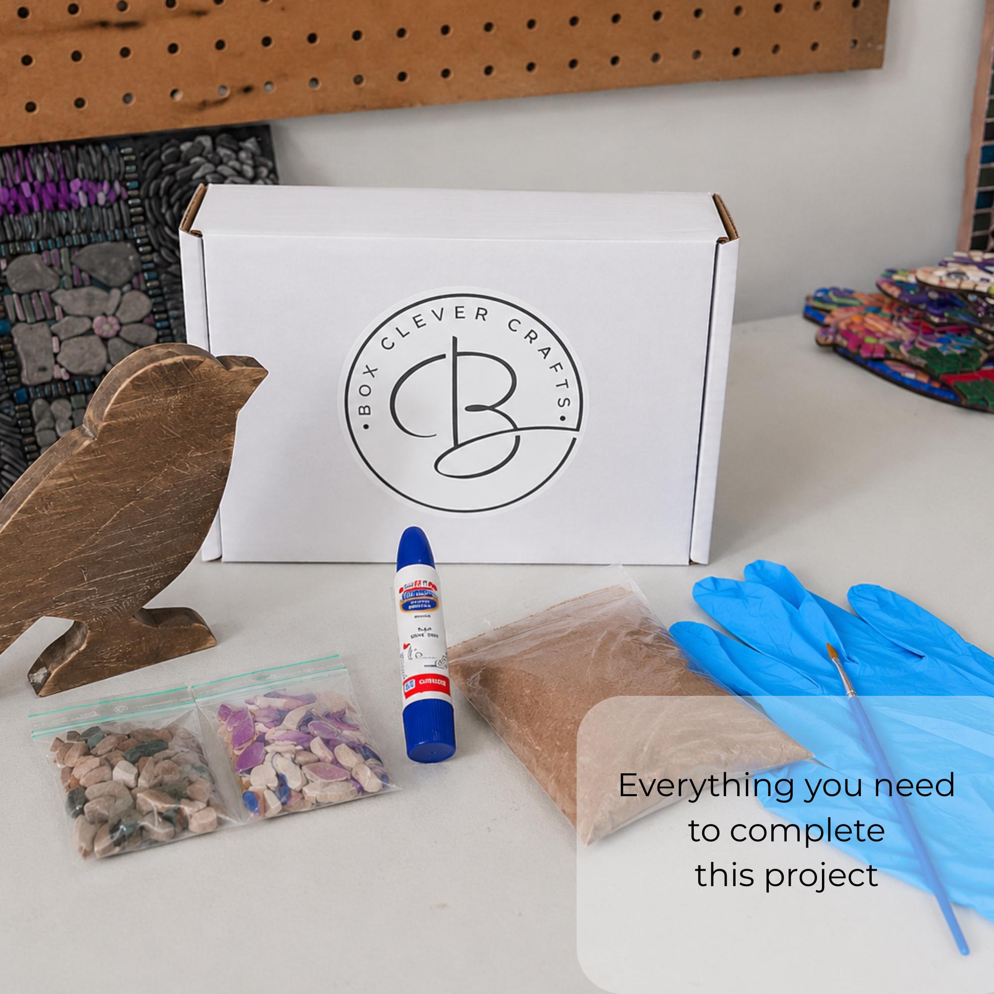 Freestanding Bird Mosaic Kit – Beginner-Friendly DIY Craft, 20cm Base