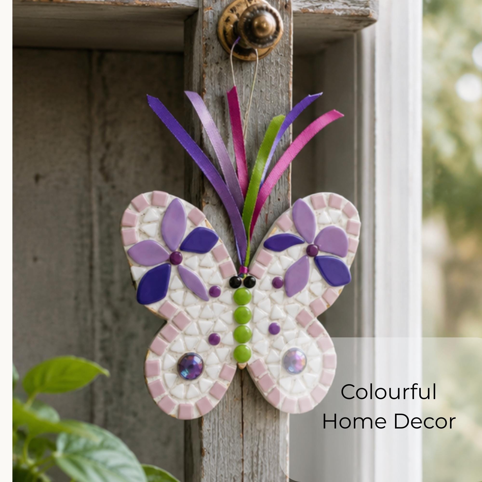 Beginner Butterfly Mosaic Kit –  Mini Mosaic Project no cutting required
