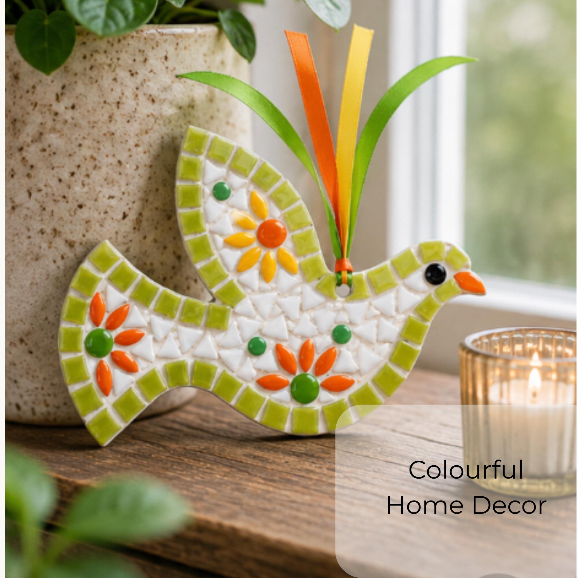 Beginner Dove Mosaic Kit – No Cutting Required, All-Inclusive Craft Project