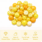Sunburst Yellow and Amber 12mm Optic Drops for Mosaic Art Crafts & Embellishments (50g pack)
