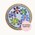 Rainbow Blooms Mosaic Trivet Kit | Beginner Mosaic Kit | DIY Mosaic Craft Kit | Colourful Flower Mosaic | No Cutting Required