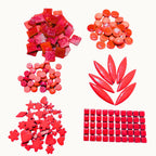 Red Mosaic Tile Starter Set – Ceramic, Glass, Vitreous Mix for Beginners