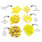 Yellow Mosaic Tile Starter Set – Ceramic, Glass, Vitreous Mix for Beginners