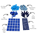 Blue Purple Mosaic Tile Starter Set – Ceramic, Glass, Vitreous Mix for Beginners