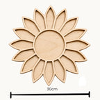 Large Wooden Sunflower Mosaic Base – 30cm | Boho Sunflower Craft Blank | Premium Quality Laser Cut Wooden Shape