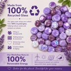 Lavender Dream Purple Iridescent Mosaic Glass Gems | 12mm Optic Drops for Mosaic Art, Crafts, Embellishments (50g pack)