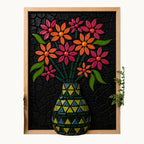 3D Midnight Blooms Flower Vase Mosaic Kit | Framed Mosaic Craft Kit | DIY Mosaic Wall Art Craft Kit | Beginner to Intermediate Mosaic Kit