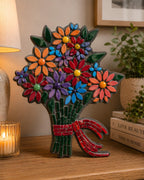 Bright Blooms Bouquet Mosaic Craft Kit | DIY Mosaic Wall Art | Ceramic Tile Craft Kit | Beginner to Intermediate Mosaic Kit