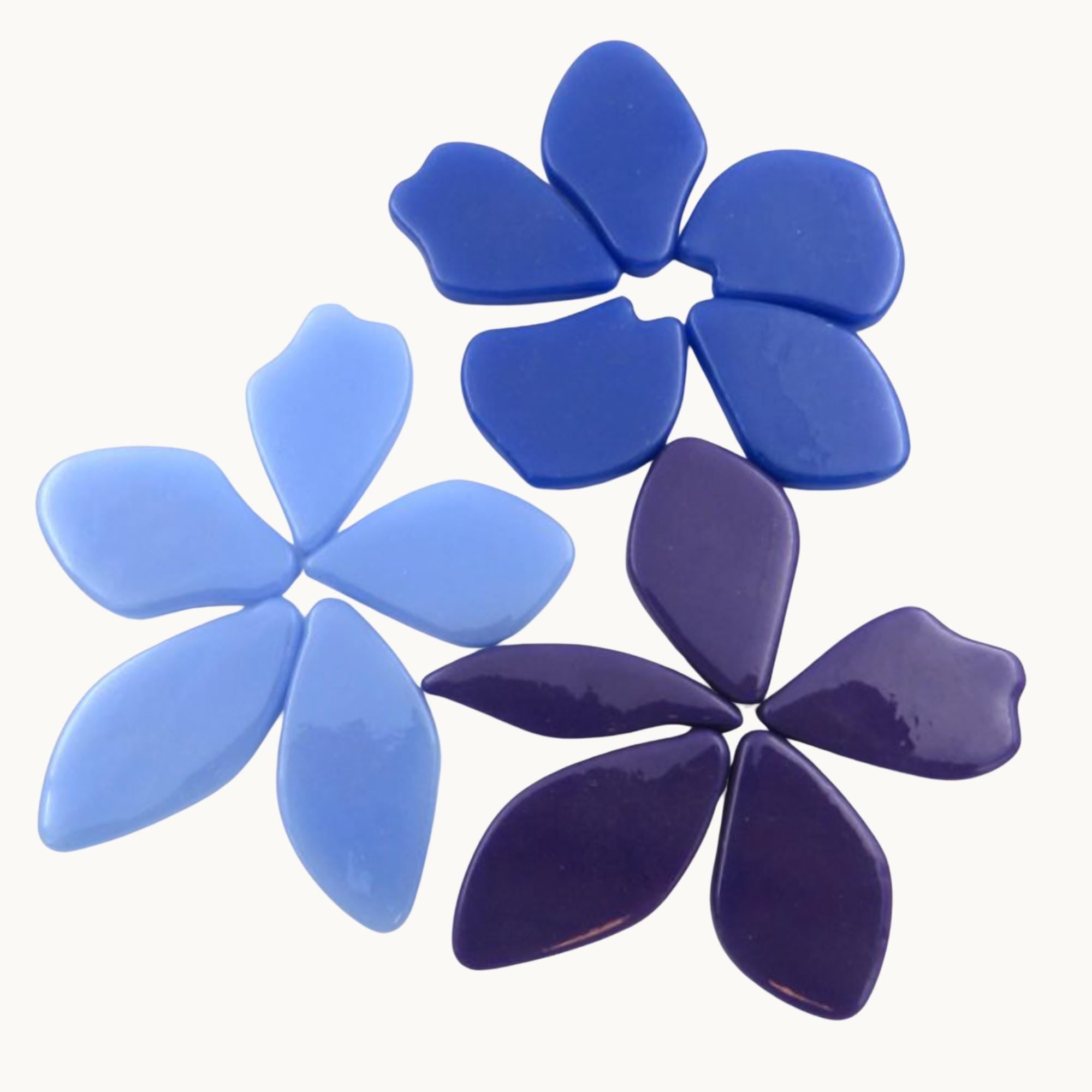 Recycled Glass Mosaic Petals – Free Form Purple Mix, 15 Piece Craft Supplies