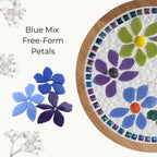 Recycled Glass Mosaic Petals – Free Form Purple Mix, 15 Piece Craft Supplies