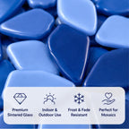 Recycled Glass Mosaic Petals – Free Form Purple Mix, 15 Piece Craft Supplies
