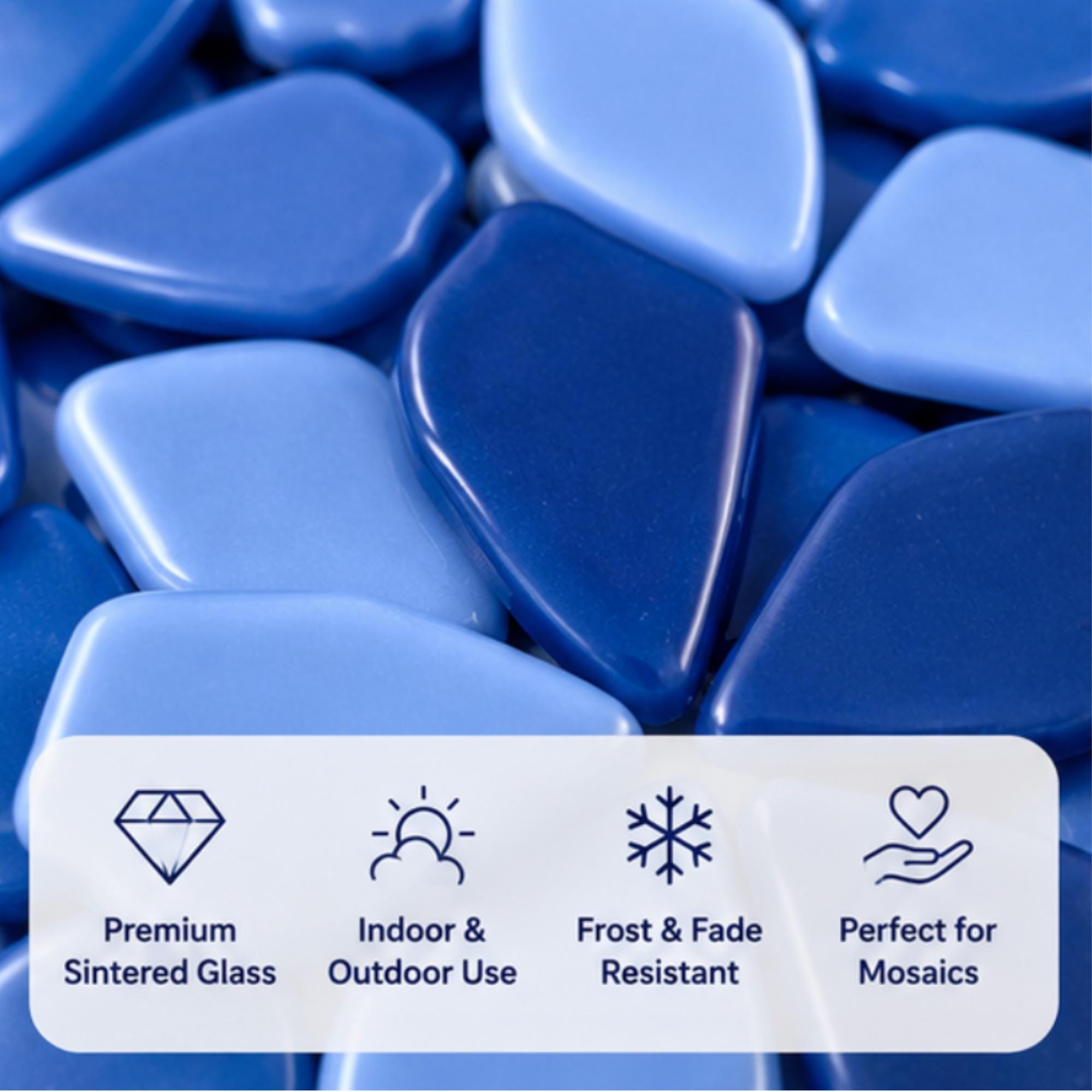 Recycled Glass Mosaic Petals – Free Form Purple Mix, 15 Piece Craft Supplies