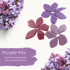Recycled Glass Mosaic Petals – Free Form Purple Mix, 15 Piece Craft Supplies
