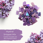 Mistral Purple Snippet Mix – Sintered Glass Jigsaw Style Mosaic Tiles | 100g Pack | Mosaic Supplies