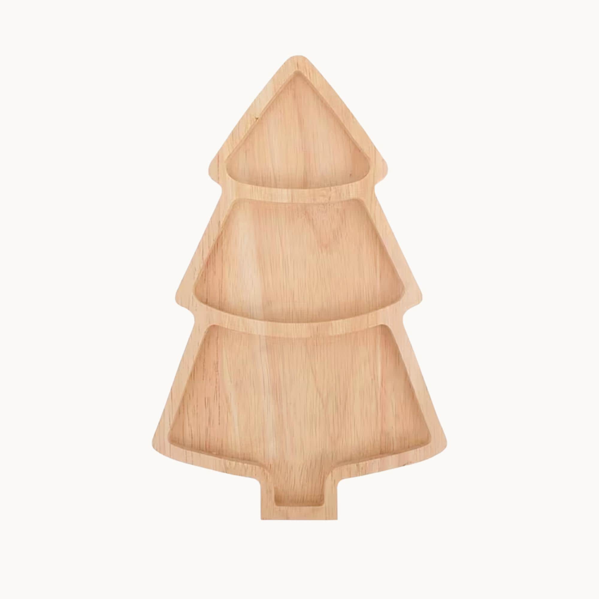 Acacia Wood Christmas Tree Mosaic Base – 22 cm Inlay Board for Festive Tray Crafts