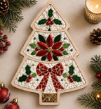 Acacia Wood Christmas Tree Mosaic Base – 22 cm Inlay Board for Festive Tray Crafts