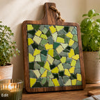 DIY Mosaic Food Platter Kit – Rustic Acacia Wood Serving Board, Beginner Craft Project