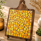 DIY Mosaic Food Platter Kit – Rustic Acacia Wood Serving Board, Beginner Craft Project