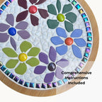Rainbow Blooms Mosaic Trivet Kit | Beginner Mosaic Kit | DIY Mosaic Craft Kit | Colourful Flower Mosaic | No Cutting Required