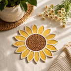 Large Wooden Sunflower Mosaic Base – 30cm | Boho Sunflower Craft Blank | Premium Quality Laser Cut Wooden Shape