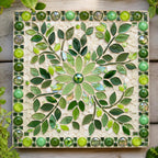 Forest Canopy Green Iridescent Glass Gems | 12mm Optic Drops for Mosaic Art (50g pack)